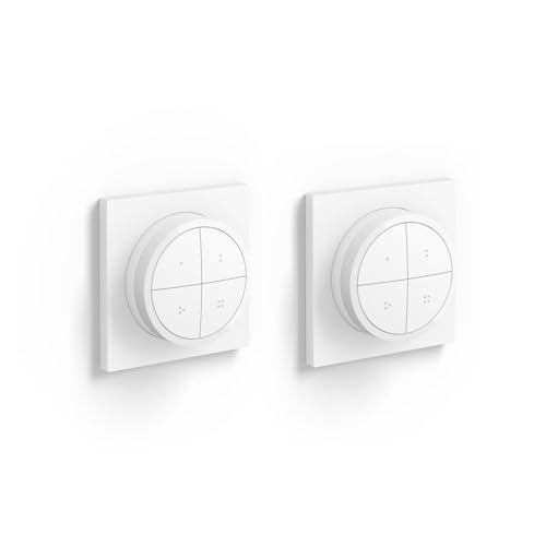 Philips Hue - 2er Pack Philips Tap Dial Schalter weiß Dimmer zur Steuerung von Leuchten, kabelloser Lichtschalter ohne Installation, Philips Hue - 2er Pack Philips Tap Dial Schalter weiß Dimmer zur Steuerung von Leuchten, kabelloser Lichtschalter ohne Installation, von Philips Hue