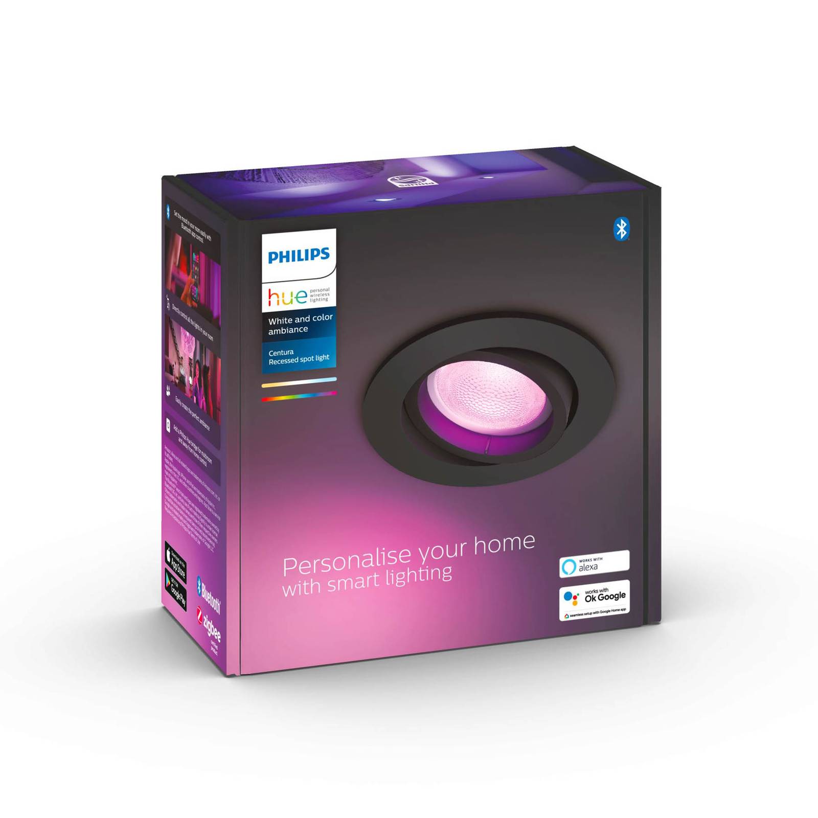 Philips Hue Centura LED-Einbauspot rund, schwarz von Philips Hue