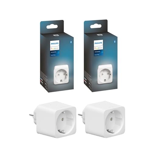 Philips Hue Smart Plug weiß, smarte Steckdose, kompatibel mit Amazon Alexa (Echo, Echo Dot), 8,4 x 5,1 x 5,1 cm -2er Pack von Philips Hue