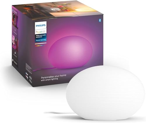 8Philips Hue White & Color Ambiance Tischleuchte Flourish, dimmbar, 16 Mio. Farben, steuerbar via App, kompatibel mit Amazon Alexa (Echo, Echo Dot) von Philips Hue