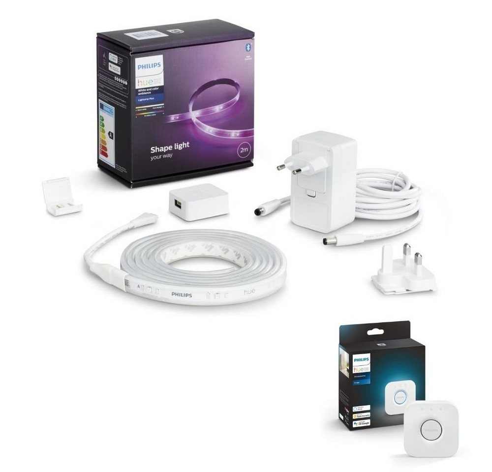 Kunstbaum Bluetooth Lightstrip Plus 2m Basis White & Color Ambiance inkl. Bridge, Philips Hue, Höhe 0,4 cm, Smart Bundles von Philips Hue