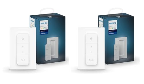 Philips Hue – 2er-Pack Dimmer Switch Weiß (EU/UK) smarter Dimmer zur Steuerung von Leuchten und Lichtszenen, kabelloser Lichtschalter ohne Installation, weiß von Philips Hue