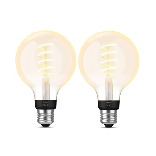 Philips Hue - 2er Pack Philips E27 Filament Globe G93-550lm LED Lampe für das Hue Lichtsystem mit allen Weißtönen, smarte Lichtsteuerung über Sprache und App Philips Hue - 2er Pack Philips E27 Filament Globe G93-550lm LED Lampe für das Hue Lichtsystem mit allen Weißtönen, smarte Lichtsteuerung über Sprache und App von Philips Hue