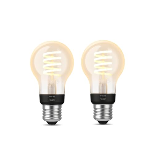 Philips Hue - 2er Pack Philips E27 Filament Lampe A60-550lm dimmbare LED Standard Lampe für das Hue Lichtsystem mit warm- bis kühlweißem Licht, smarte Lichtsteuerung über Sprache und App Philips Hue - 2er Pack Philips E27 Filament Lampe A60-550lm dimmbare LED Standard Lampe für das Hue Lichtsystem mit warm- bis kühlweißem Licht, smarte Lichtsteuerung über Sprache und App von Philips Hue