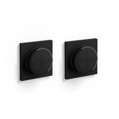 Philips Hue - 2er Pack Philips Tap Dial Schalter schwarz smarter Dimmer zur Steuerung von Leuchten, kabelloser Lichtschalter ohne Installation, schwarz Philips Hue - 2er Pack Philips Tap Dial Schalter schwarz smarter Dimmer zur Steuerung von Leuchten, kabelloser Lichtschalter ohne Installation, schwarz von Philips Hue