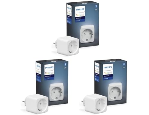 Philips Hue 3er Pack Smart Plug weiß, smarte Steckdose, kompatibel mit Amazon Alexa (Echo, Echo Dot), 8,4 x 5,1 x 5,1 cm von Philips Hue