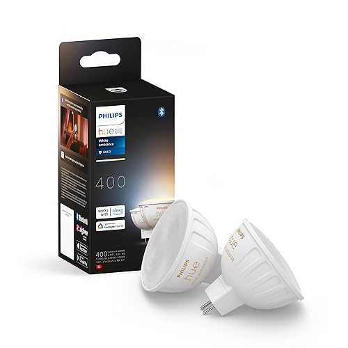 Philips Hue White Ambiance MR16 LED Lampe, dimmbar, alle Weißschattierungen, steuerbar via App, kompatibel mit Amazon Alexa (Echo, Echo Dot), Doppelpack von Philips Hue