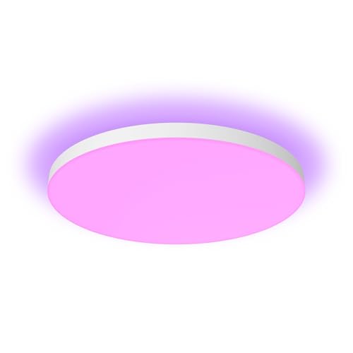 Philips Hue White and Color Ambiance Datura Deckenleuchte Groß, ⌀57,4 cm, warm- bis kühlweißes Licht, rund, Bluetooth kompatibel, Sprachsteuerung mit Alexa, Apple Home & Google Assistant, weiß von Philips Hue