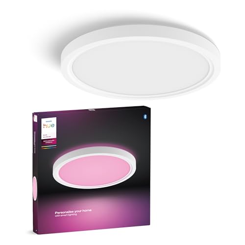 Philips Hue Devote Smart LED-Panel-Licht, weißes und farbiges Ambiente, rund 30 cm, 16,6 W, 2000 Lumen, weißer Rahmen für Innenbeleuchtung, Decke, Wohnzimmer, Küche, Flur Philips Hue Devote Smart LED-Panel-Licht, weißes und farbiges Ambiente, rund 30 cm, 16,6 W, 2000 Lumen, weißer Rahmen für Innenbeleuchtung, Decke, Wohnzimmer, Küche, Flur von Philips Hue