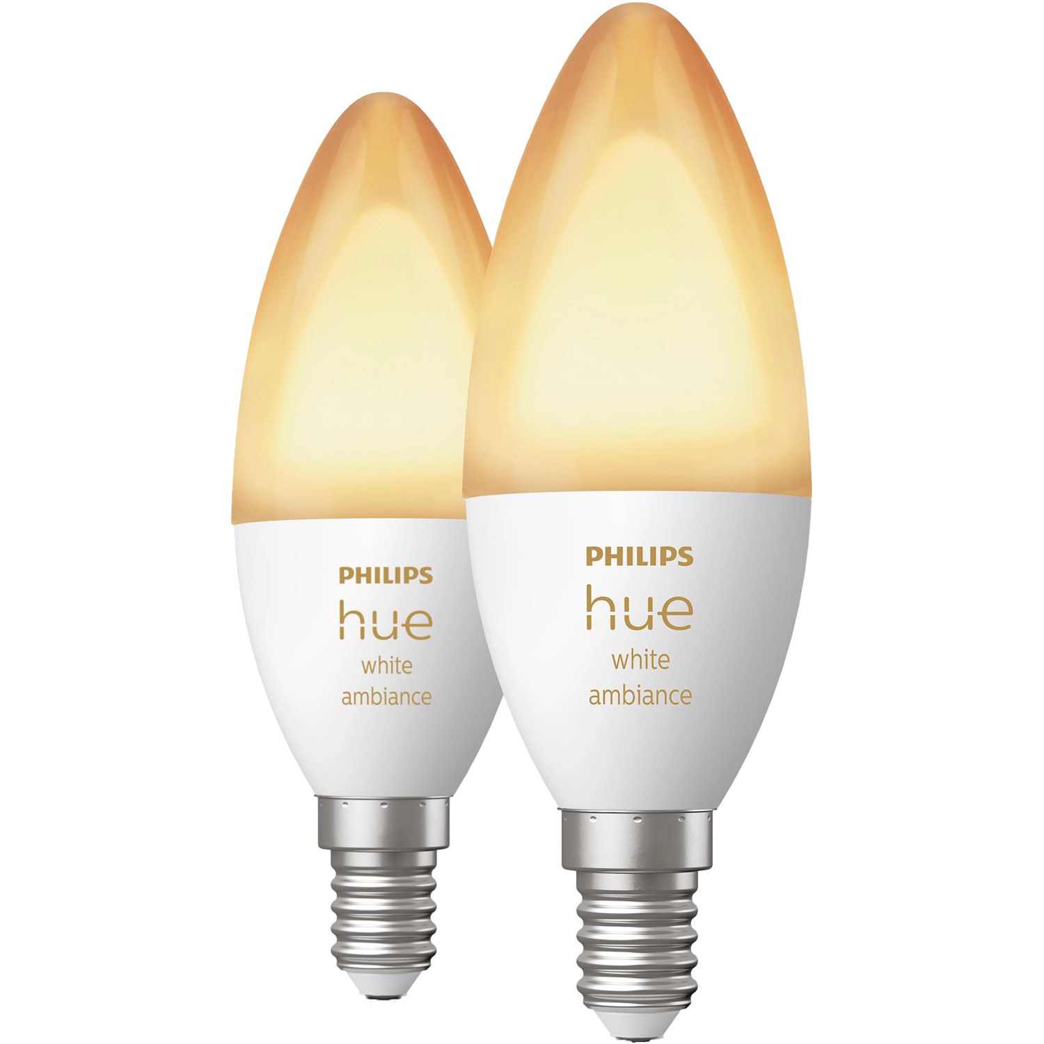 Philips Hue LED-Leuchtmittel E14 White Ambiance Kerze 2 x 470 lm 2er Pack von Philips Hue