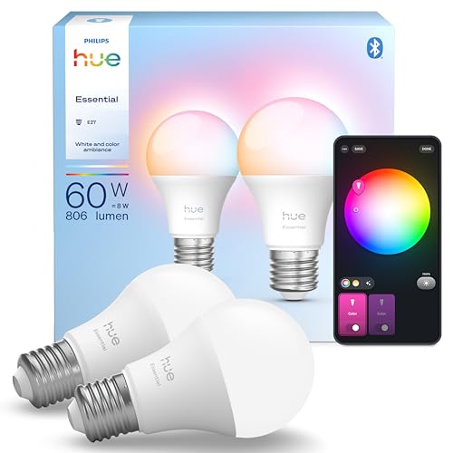 Philips Hue Essential 8W E27 806 Lumen Color Smart Lampe A60 (2er Ecopack) von Philips Hue