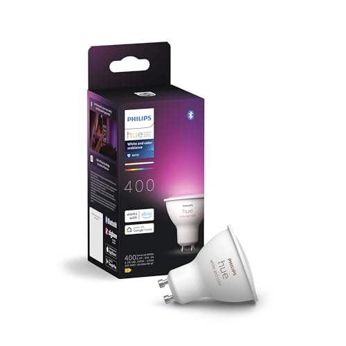 Philips Hue White & Color Ambiance GU10 LED Spot 2er Pack (400 lm), dimmbare LED Lampen für das Hue Lichtsystem mit 16 Mio. Farben, smarte Lichtsteuerung über Sprache und App von Philips Hue