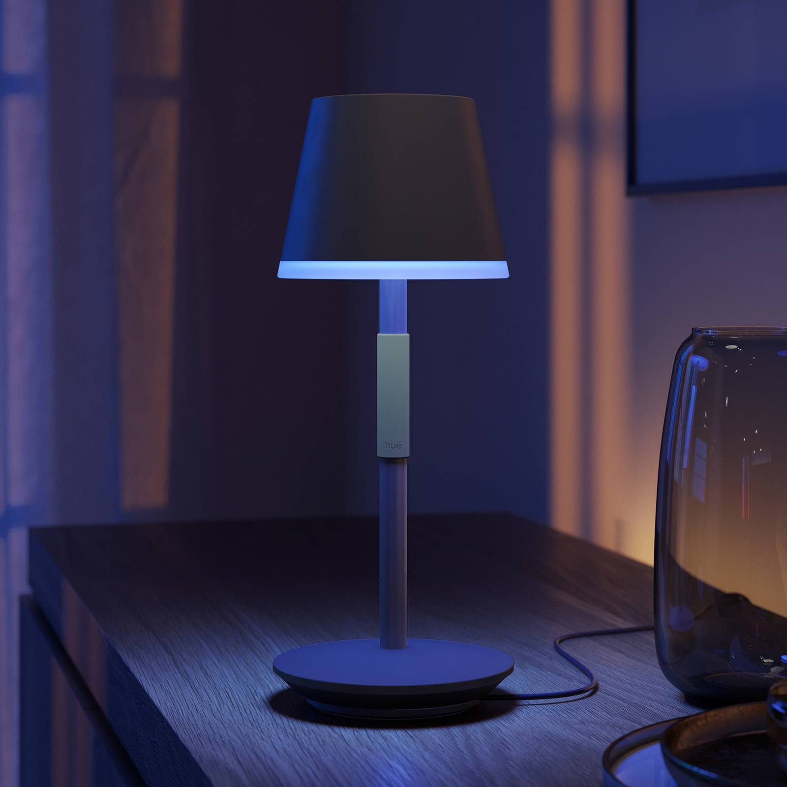 Philips Hue Go LED-Tischleuchte mit Schirm schwarz von Philips Hue