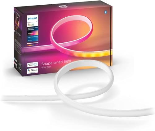 Philips Hue White & Color Ambiance Gradient Lightstrip Basis-Set (2 m), dimmbarer LED Streifen für das Hue Lichtsystem mit 16 Mio. Farben und Farbverläufen, smarte Lichtsteuerung über Sprache oder App von Philips Hue