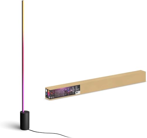 Philips Hue Gradient Signe Stehleuchte schwarz 1800lm, 16 Millionen Farben und Farbverläufe, dimmbar, steuerbar via App, kompatibel mit Amazon Alexa (Echo, Echo Dot) von Philips Hue