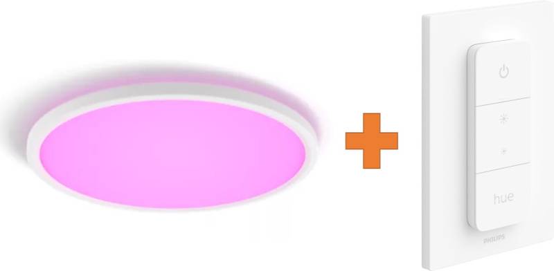 Philips Hue LED Deckenleuchte Tento + Dimmschalter rund weiß RGB Ø 43 cm RGB von Philips Hue