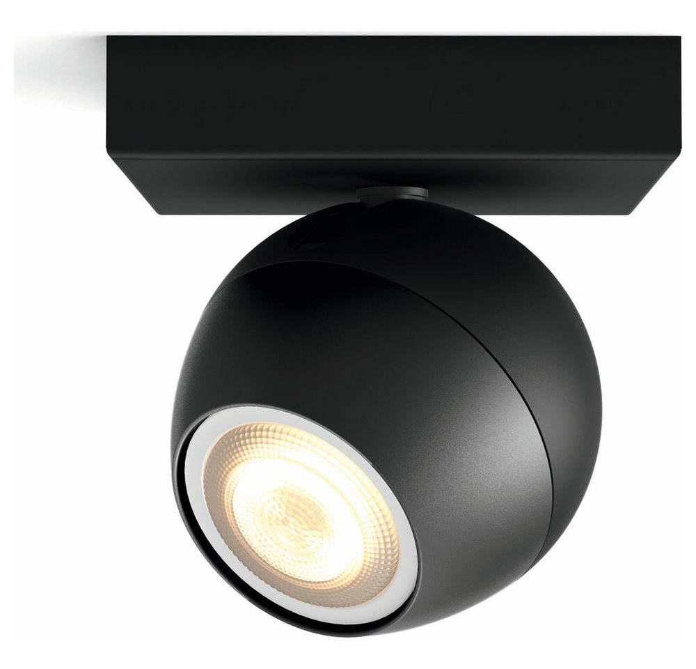 Philips Hue LED Deckenstrahler Bluetooth White Ambiance LED Deckenspot Buckram in Schwarz 5W 350lm, keine Angabe, Leuchtmittel enthalten: Ja, LED, warmweiss, Deckenstrahler, Deckenspot, Aufbaustrahler von Philips Hue