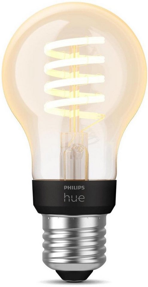 Philips Hue LED-Filament White Ambiance E27 Einzelpack Filament 300lm, E27, 1 St., Warmweiß, CCT-Farbtemperatursteuerung - warmweiß bis tageslichtweiß von Philips Hue
