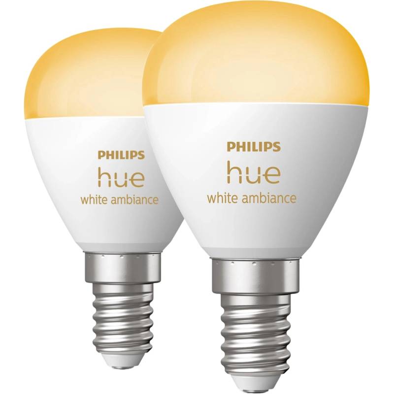 Philips Hue LED-Leuchtmittel E14 White Ambiance Luster Tropfenform 2er-Pack von Philips Hue