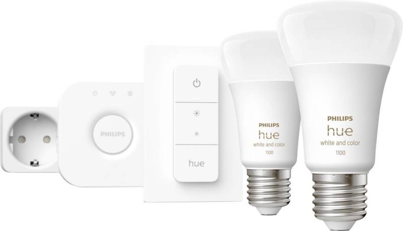 Philips Hue LED-Leuchtmittel Philips Hue LED Leuchtmittel Starter-Set White &, Dimmbar Smart Home-fähig von Philips Hue
