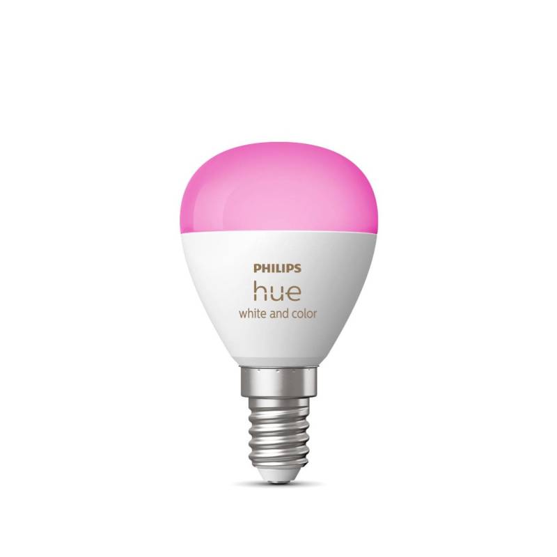 Philips Hue LED-Leuchtmittel Tropfenform  E14 5,1W warmweiß bis kaltweiß smart RGB von Philips Hue