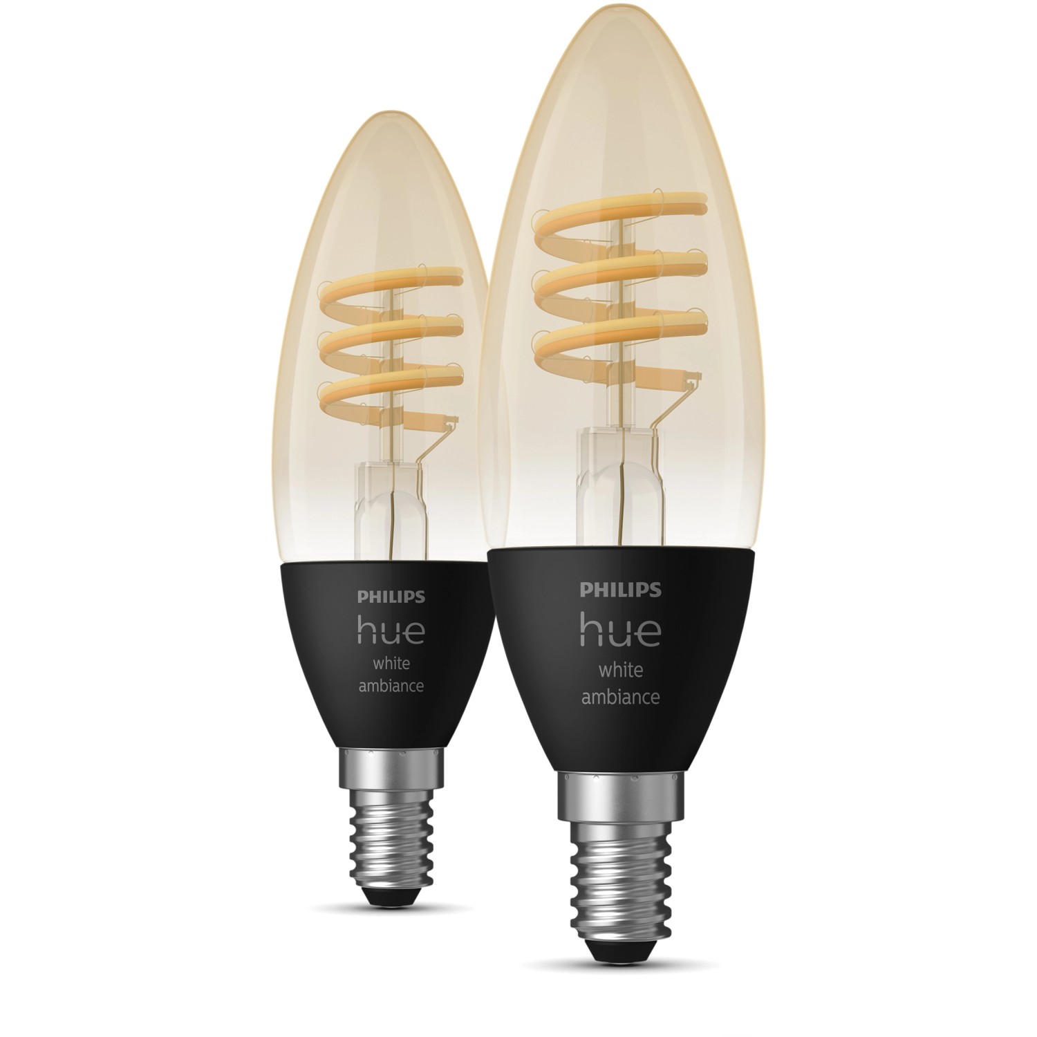 Philips Hue LED-Leuchtmittel White Ambiance E14 Doppelpack Filament Kerze von Philips Hue