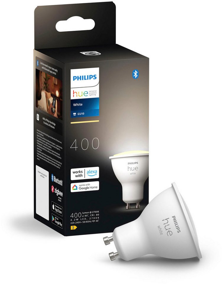 Philips Hue LED-Leuchtmittel White GU10 Einzelpack 400lm, GU10, 1 St. von Philips Hue