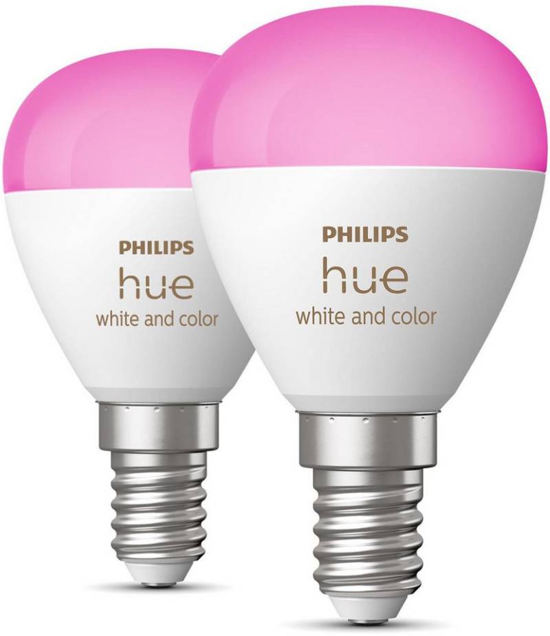 Philips Hue LED-Leuchtmittel White and Color Ambiance Luster 470lm, E14, 2 St., Farbwechsler von Philips Hue