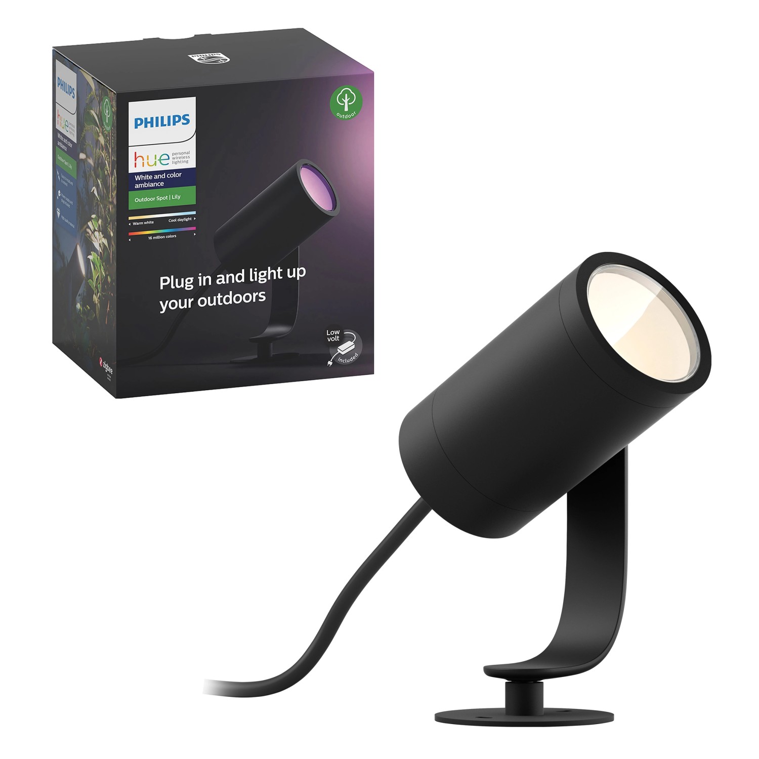 Philips Hue LED-Spot Lily White & Color Ambiance 1-flammig Schwarz Basis-Set von Philips Hue