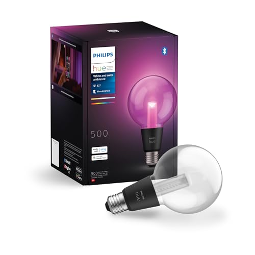 Philips Hue White & Color Ambiance Lightguide smarte LED Lampe, kleine Globe Form, G95, dimmbare LED Lampen für das Hue Lichtsystem mit 16 Mio. Farben, smarte Lichtsteuerung über Sprache und App Philips Hue White & Color Ambiance Lightguide smarte LED Lampe, kleine Globe Form, G95, dimmbare LED Lampen für das Hue Lichtsystem mit 16 Mio. Farben, smarte Lichtsteuerung über Sprache und App von Philips Hue