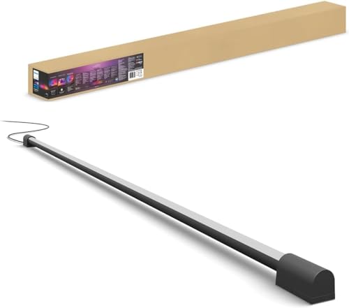 Philips Hue Play Gradient Light Tube schwarz, Weiß, 125cm, 1260lm, Surround-Beleuchtung, bis zu 16 Mio. Farben, einstellbare Lichteffekte, steuerbar via App, für Fernseher geeignet von Philips Hue