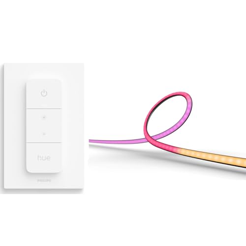 Philips Hue Play Gradient Lightstrip 65" + Dimmschalter V2 – Synchronisiert Licht mit dem TV (Hue Sync Box erforderlich), kompatibel mit Alexa, Google Assistant & Apple HomeKit von Philips Hue