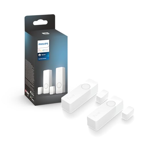 Philips Hue Secure Smart Home Kontaktsensor 2er Pack für Türen und Fenster, einfache Installation, Smart Home Security und Lichtsteuerung mit nur Einer App Bridge erforderlich, weiß von Philips Hue