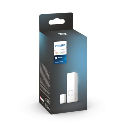 Philips Hue Secure Smart Home Kontaktsensor für Türen und Fenster, einfache Installation, Smart Home Security und Lichtsteuerung mit nur Einer App, Hue Bridge erforderlich, schwarz, 1er Pack von Philips Hue