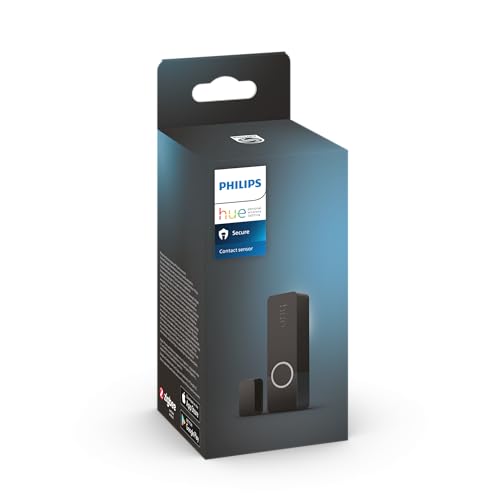 Philips Hue Secure Smart Kontaktsensor, schwarz, für Türen und Fenster, funktioniert mit dem Sicherheitscenter in der Hue-App, Philips Hue Bridge erforderlich, 1er Pack von Philips Hue