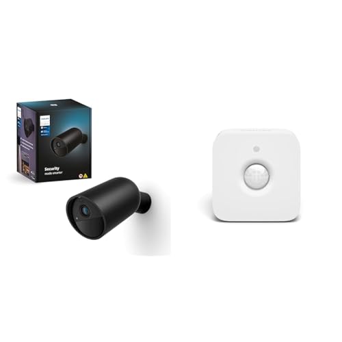 Philips Hue Secure kabellose Smart Home Überwachungskamera, schwarz Bewegungsmelder Indoor, Tageslichtsensor für smarte Beleuchtung, automatische Lichtsteuerung, weiß von Philips Hue