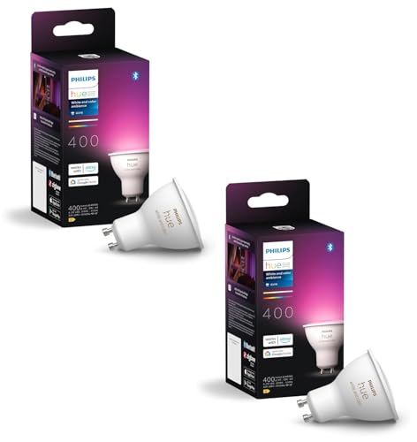 Philips Hue Vorteilspaket – GU10 – mit 4 Spots – Weißes und Farbiges Licht – Hue White and Color Ambiance Philips Hue Vorteilspaket – GU10 – mit 4 Spots – Weißes und Farbiges Licht – Hue White and Color Ambiance von Philips Hue