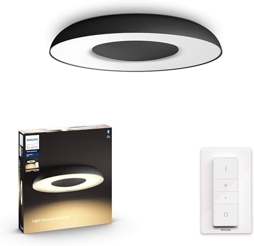 Philips Hue White Ambiance Deckenleuchte Still inkl. Dimmschalter 2350lm, schwarz, dimmbar, alle Weißschattierungen, steuerbar via App, kompatibel mit Amazon Alexa (Echo, Echo Dot), 1 Stück (1er Pack) von Philips Hue