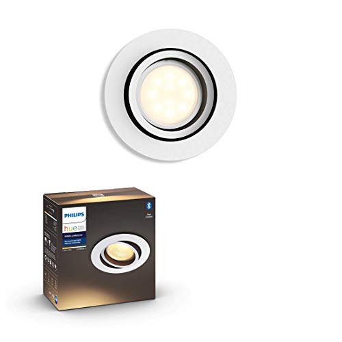 Philips Hue White Ambiance Einbauspot Milliskin 250lm, rund, weiß, dimmbar, alle Weißschattierungen, steuerbar via App, kompatibel mit Amazon Alexa (Echo, Echo Dot), 1 Stück (1er Pack) von Philips Hue