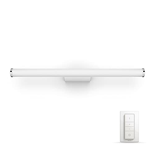 Philips Hue White Amb. LED-Spiegelleuchte Adore inkl. Dimmschalter, Bad-Beleuchtung, chrom, rund, 1750lm, alle Weißschattierungen, steuerbar via App, kompatibel mit Amazon Alexa (Echo, Echo Dot) von Philips Hue
