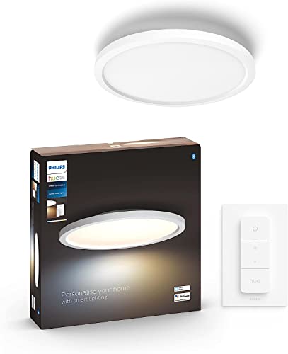 Philips Hue White Ambiance Aurelle Panelleuchte weiß inkl. Dimmschalter, 2200lm, rund, dimmbar, alle Weißschattierungen, steuerbar via App, kompatibel mit Amazon Alexa (Echo, Echo Dot) von Philips Hue