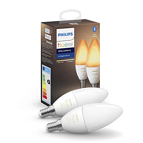 Philips Hue White Ambiance E14 Lampe Doppelpack, dimmbar, alle Weißschattierungen, steuerbar via App, kompatibel mit Amazon Alexa (Echo, Echo Dot) von Philips Hue