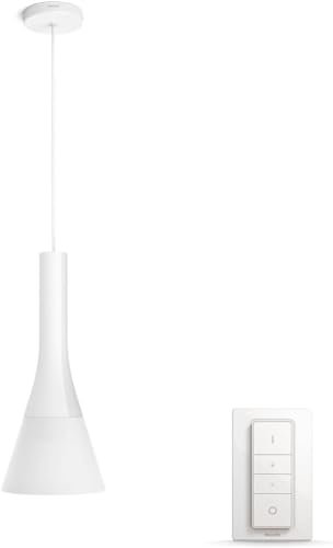 Philips Hue White Ambiance Explore Pendelleuchte weiß 570lm inkl. Dimmschalter, dimmbar, alle Weißschattierungen, steuerbar via App, kompatibel mit Amazon Alexa (Echo, Echo Dot) von Philips Hue