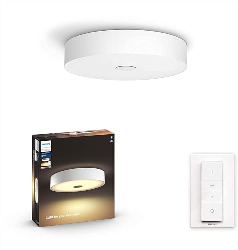 Philips Hue White Ambiance Fair Deckenleuchte weiß 2750lm inkl. Dimmschalter, dimmbar, alle Weißschattierungen, steuerbar via App, kompatibel mit Amazon Alexa (Echo, Echo Dot) von Philips Hue