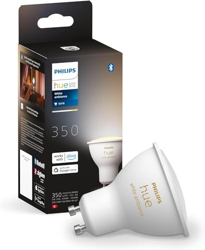 Philips Hue White Ambiance GU10 Einzelpack 350lm, dimmbar, alle Weißschattierungen, steuerbar via App, kompatibel mit Amazon Alexa (Echo, Echo Dot) von Philips Hue