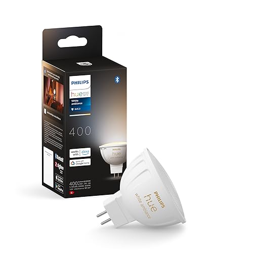 Philips Hue White Ambiance MR16 LED Lampe 1er Pack, dimmbare LED Lampen für das Hue Lichtsystem mit allen Weißtönen, smarte Lichtsteuerung über Sprache und App von Philips Hue