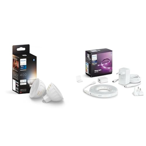 Philips Hue White Ambiance MR16 LED Lampe & White & Color Ambiance Lightstrip Plus Basis-Set V4 2 m von Philips Hue