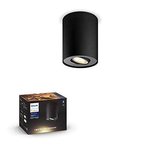 Philips Hue White Ambiance Pillar Spot 1 flg. schwarz 250lm Erweiterung, dimmbar, alle Weißschattierungen, steuerbar via App, kompatibel mit Amazon Alexa (Echo, Echo Dot) von Philips Hue