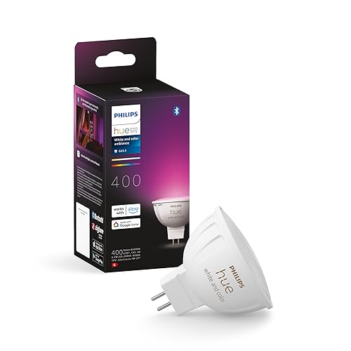 Philips Hue White Ambiance & Color MR16 LED Lampe, dimmbar, 16 Mio. Farben, steuerbar via App, kompatibel mit Amazon Alexa (Echo, Echo Dot) von Philips Hue