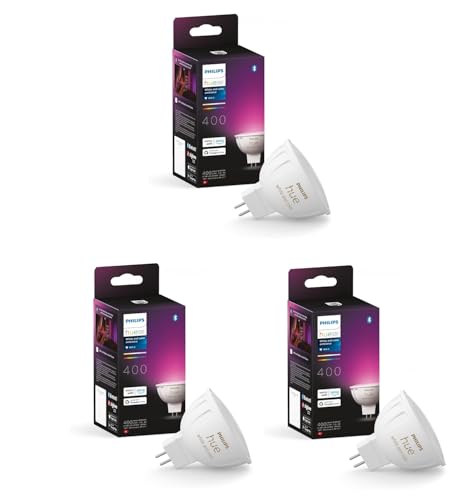 Philips Hue White Ambiance & Color MR16 LED Lampe 3er Pack, dimmbare LED Lampe für das Hue Lichtsystem mit 16 Mio. Farben, smarte Lichtsteuerung über Sprache und App Philips Hue White Ambiance & Color MR16 LED Lampe 3er Pack, dimmbare LED Lampe für das Hue Lichtsystem mit 16 Mio. Farben, smarte Lichtsteuerung über Sprache und App von Philips Hue